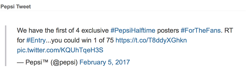 Pepsi Tweet